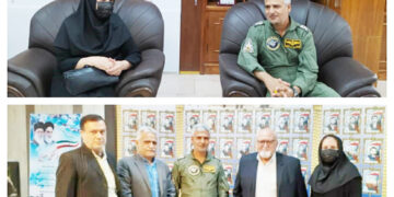 دیدار رییس کانون بازنشستگان آجا هرمزگان با فرماندهی  پایگاه نهم شکاری به مناسبت روز نیروی هوایی