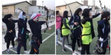 رقابت کمان داران در بندر عباس به مناسبت ماه مبارک رمضان