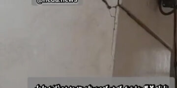 آسیب زلزله به یکی از منازل مسکونی کهورستان