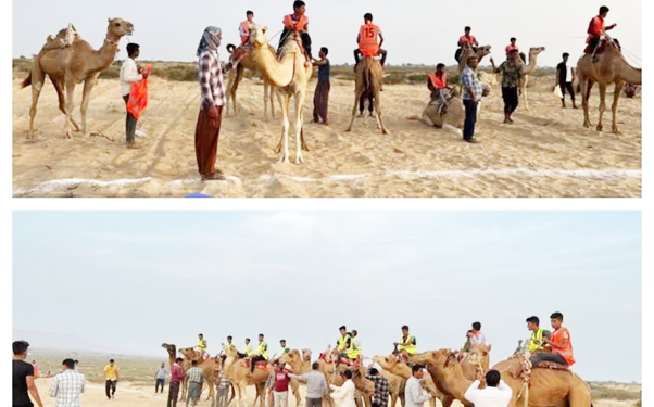 رقابت های شتر سواری در پیست روستای گورزین جزیره قشم