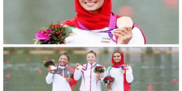 هدیه کاظمی مدال برنز المپیک آسیایی هانگژو را بر گردن آویخت