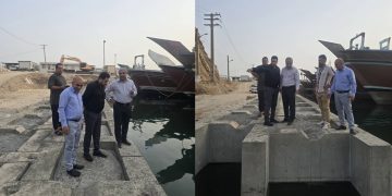 بازدید مدیرکل شیلات هرمزگان از روند بهسازی اسکله بندر صیادی جوادالائمه شهرستان پارسیان