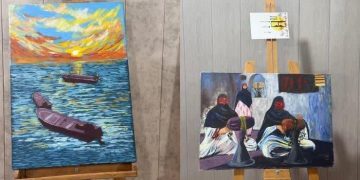 نمایشگاه نقاشی «نارنج و ترنج» در قشم چشم‌ها را خیره کرد